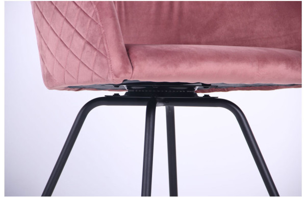 Крісло поворотне AMF Sacramento Чорний-велюр Рожевий антик-10