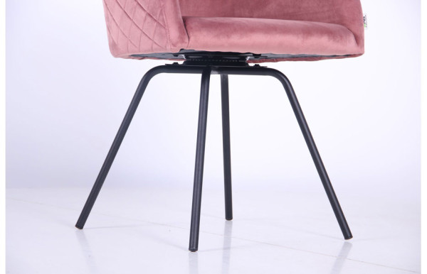 Крісло поворотне AMF Sacramento Чорний-велюр Рожевий антик-11