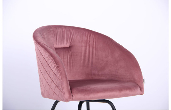 Крісло поворотне AMF Sacramento Чорний-велюр Рожевий антик-12