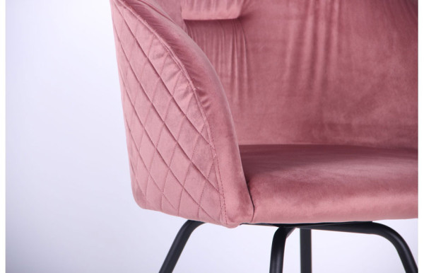 Крісло поворотне AMF Sacramento Чорний-велюр Рожевий антик-15