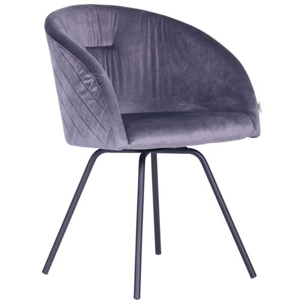 Кресло поворотное AMF Sacramento Черный-велюр Серый-1