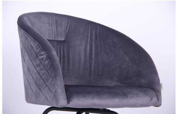 Кресло поворотное AMF Sacramento Черный-велюр Серый-5