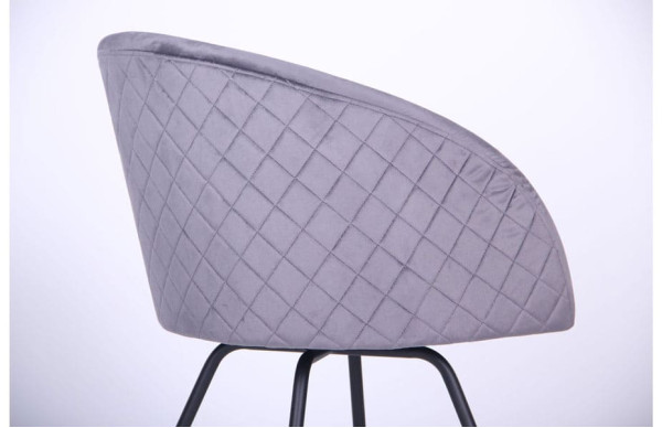 Кресло поворотное AMF Sacramento Черный-велюр Серый-7