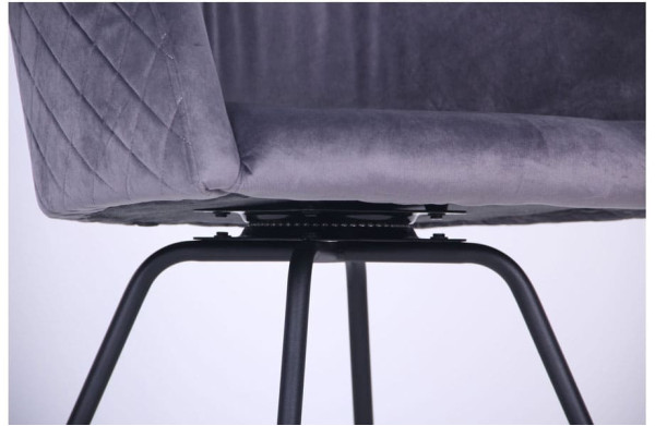 Кресло поворотное AMF Sacramento Черный-велюр Серый-8