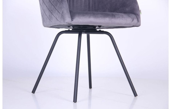 Кресло поворотное AMF Sacramento Черный-велюр Серый-9