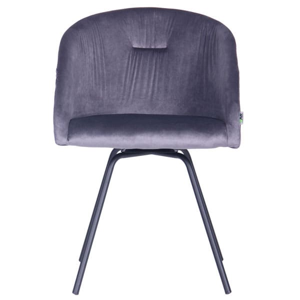 Кресло поворотное AMF Sacramento Черный-велюр Серый-2