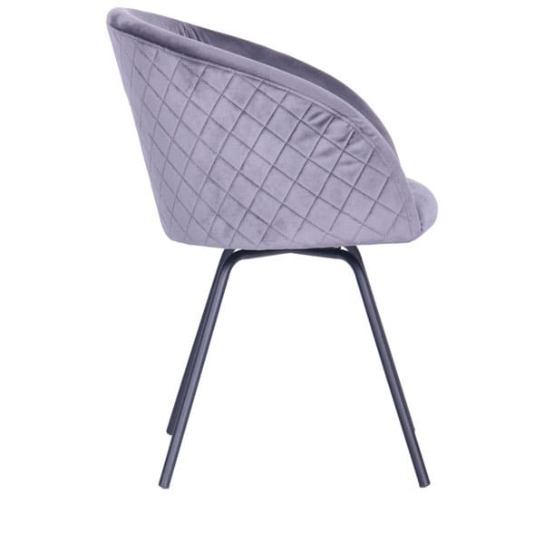 Кресло поворотное AMF Sacramento Черный-велюр Серый-3