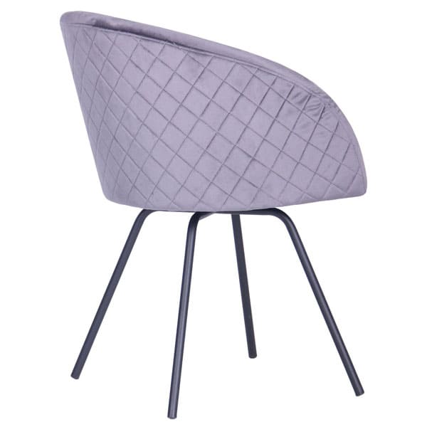 Кресло поворотное AMF Sacramento Черный-велюр Серый-4