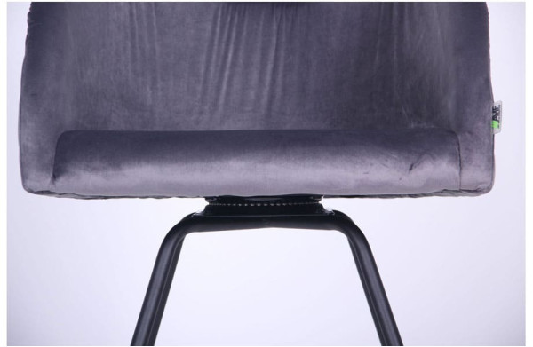 Кресло поворотное AMF Sacramento Черный-велюр Серый-12