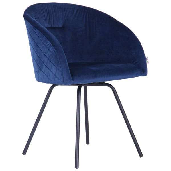 Крісло поворотне AMF Sacramento Чорний-велюр Темно-синій-1