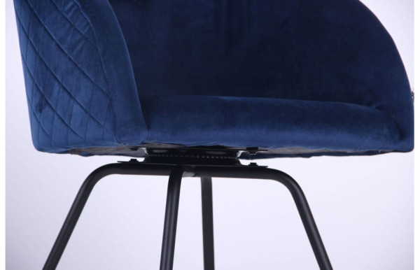 Крісло поворотне AMF Sacramento Чорний-велюр Темно-синій-6