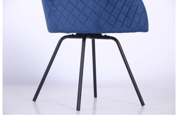 Крісло поворотне AMF Sacramento Чорний-велюр Темно-синій-7