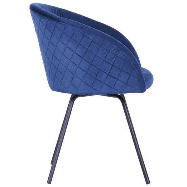 Крісло поворотне AMF Sacramento Чорний-велюр Темно-синій-3