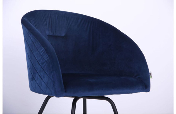 Крісло поворотне AMF Sacramento Чорний-велюр Темно-синій-8