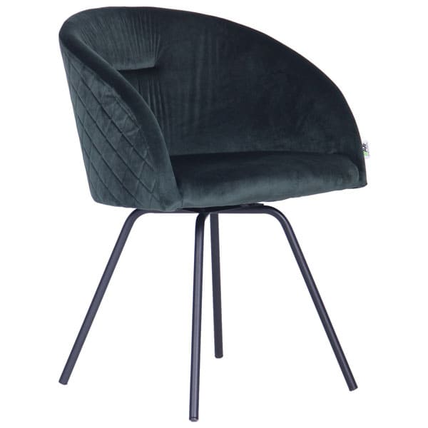 Кресло поворотное AMF Sacramento Черный-велюр Темно-зеленый-1