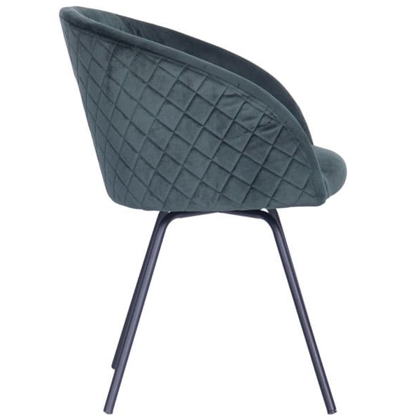 Кресло поворотное AMF Sacramento Черный-велюр Темно-зеленый-3