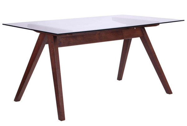 Обеденный стол AMF Эльба Орех светлый /Стекло прозрачное-0