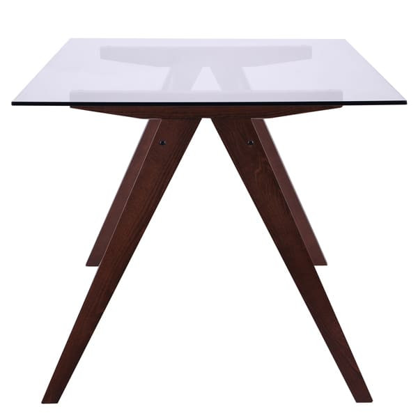 Обеденный стол AMF Эльба Орех светлый /Стекло прозрачное-2