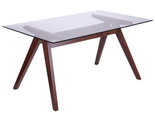 Обеденный стол AMF Эльба Орех светлый /Стекло прозрачное-3