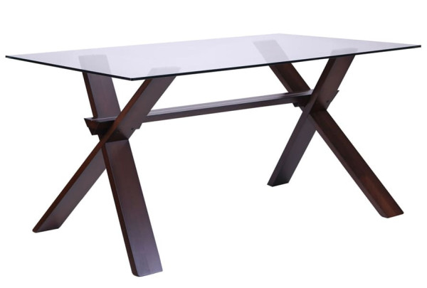 Обідній стіл AMF Лаура Горіх темний Скло-0