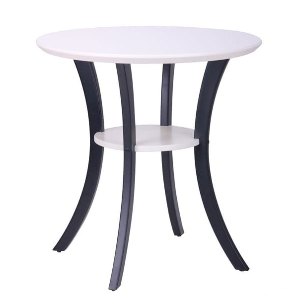 Обідній стіл AMF Модерн Круглий Білий Ніжки чорні-0