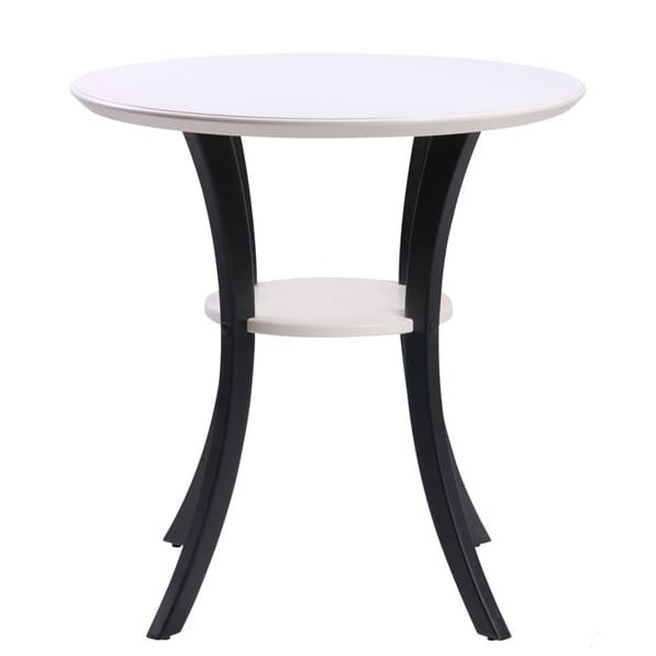 Обідній стіл AMF Модерн Круглий Білий Ніжки чорні-1