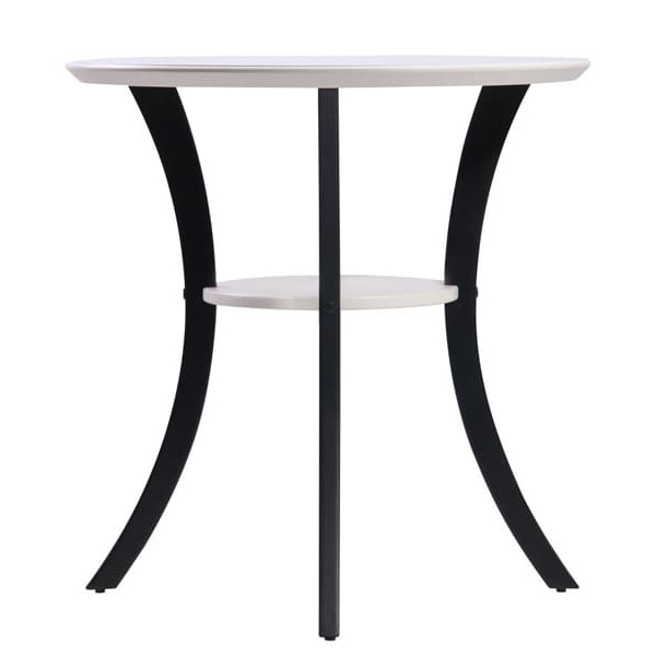 Обідній стіл AMF Модерн Круглий Білий Ніжки чорні-2