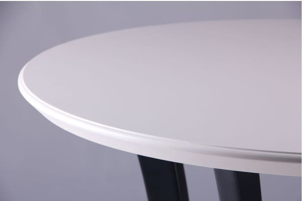 Обідній стіл AMF Модерн Круглий Білий Ніжки чорні-3