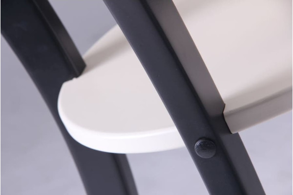 Обідній стіл AMF Модерн Круглий Білий Ніжки чорні-5