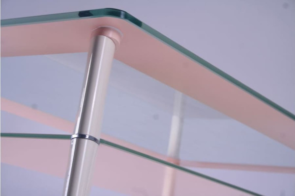 Обідній стіл AMF Одрі База вершковий/Скло вершкове-6