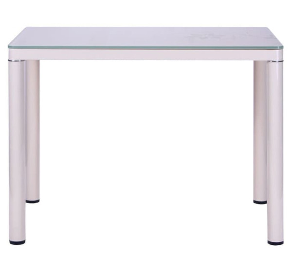 Обідній стіл AMF Ронда База вершковий/Скло бежеве-1