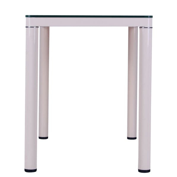 Обідній стіл AMF Ронда База вершковий/Скло бежеве-2