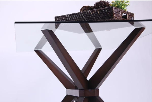 Обеденный стол AMF Темза Орех темный /Стекло прозрачное-3