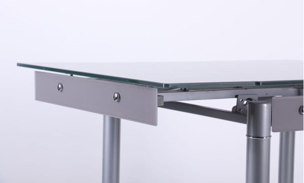 Розкладний обідній стіл AMF Челсі База сірий/Скло платина-12