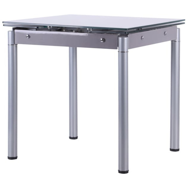 Розкладний обідній стіл AMF Челсі База сірий/Скло платина-4