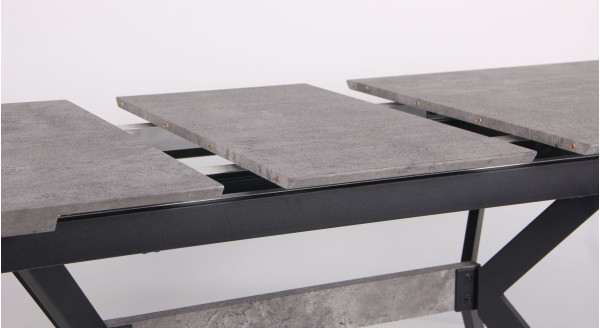 Розкладний обідній стіл AMF Jackson Чорний / МДФ Бетон-9