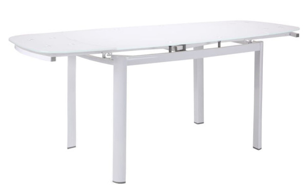 Розкладний обідній стіл AMF Кассандра База білий Скло-3