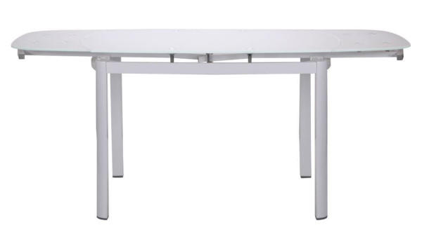 Розкладний обідній стіл AMF Кассандра База білий Скло-4