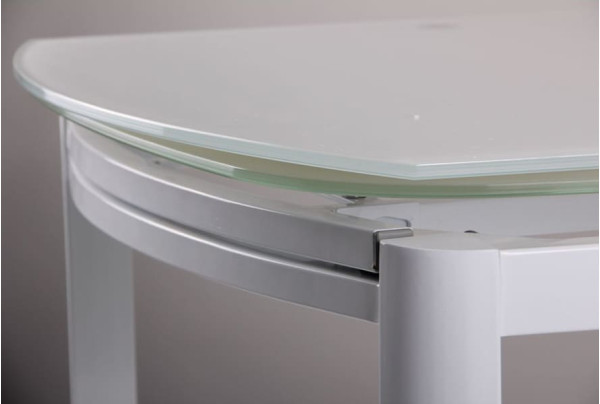 Розкладний обідній стіл AMF Кассандра База білий Скло-6