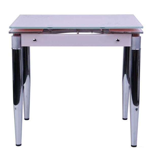 Розкладний обідній стіл AMF Медлін Хром Скло топлене молоко-1