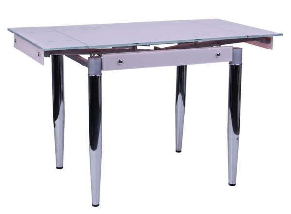 Розкладний обідній стіл AMF Медлін Хром Скло топлене молоко-3