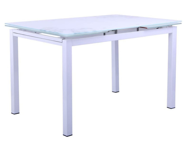 Розкладний обідній стіл AMF Мішель Білий - Скло з візерунком-0
