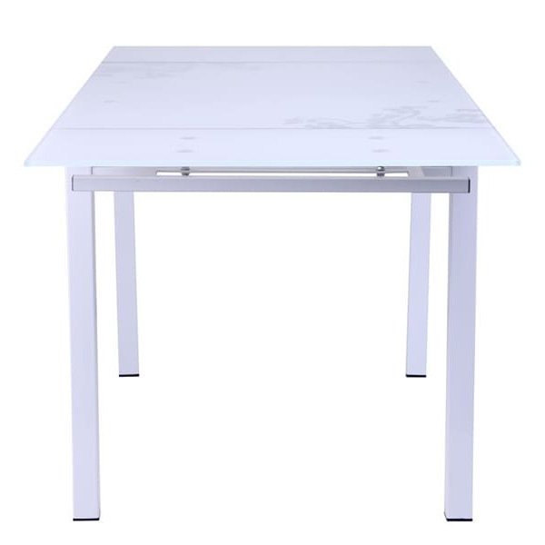 Розкладний обідній стіл AMF Мішель Білий - Скло з візерунком-2