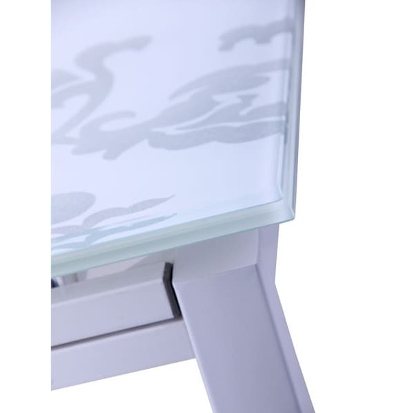 Розкладний обідній стіл AMF Мішель Білий - Скло з візерунком-6