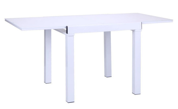 Розкладний обідній стіл AMF Пірей База білий/Скло білий-2