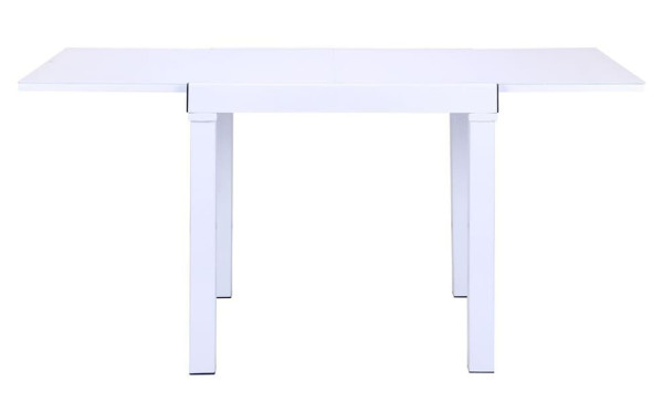 Розкладний обідній стіл AMF Пірей База білий/Скло білий-3