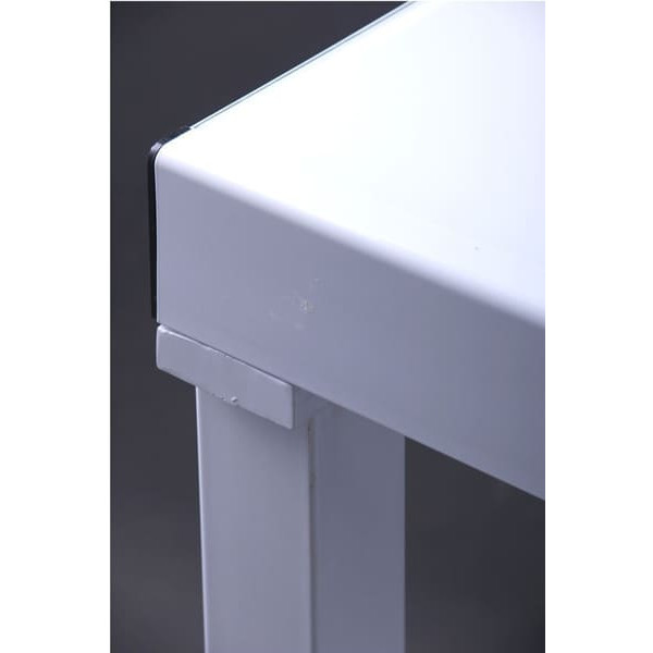 Розкладний обідній стіл AMF Пірей База білий/Скло білий-8