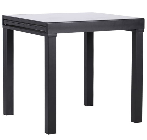 Розкладний обідній стіл AMF Пірей чорний/скло антрацит-0