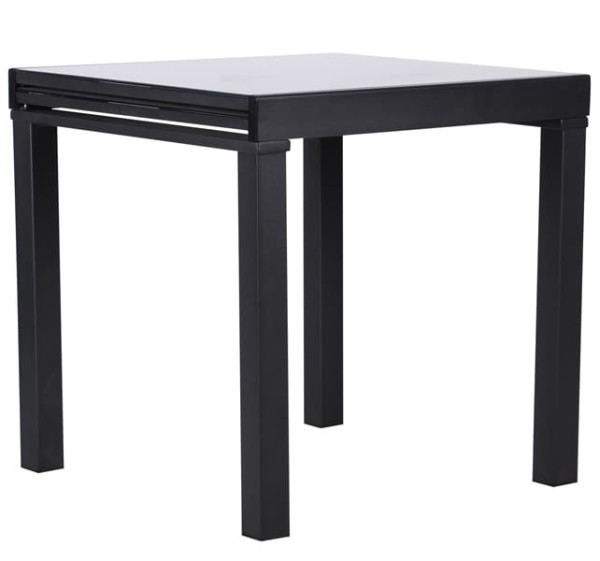 Розкладний обідній стіл AMF Пірей чорний/скло антрацит-1