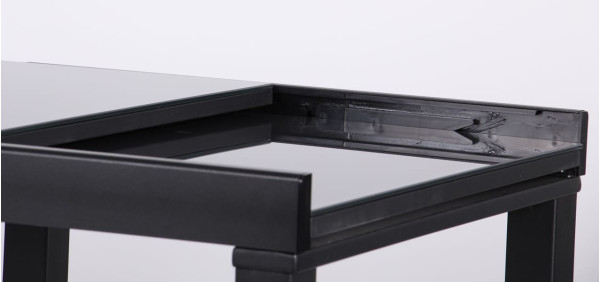 Розкладний обідній стіл AMF Пірей чорний/скло антрацит-12